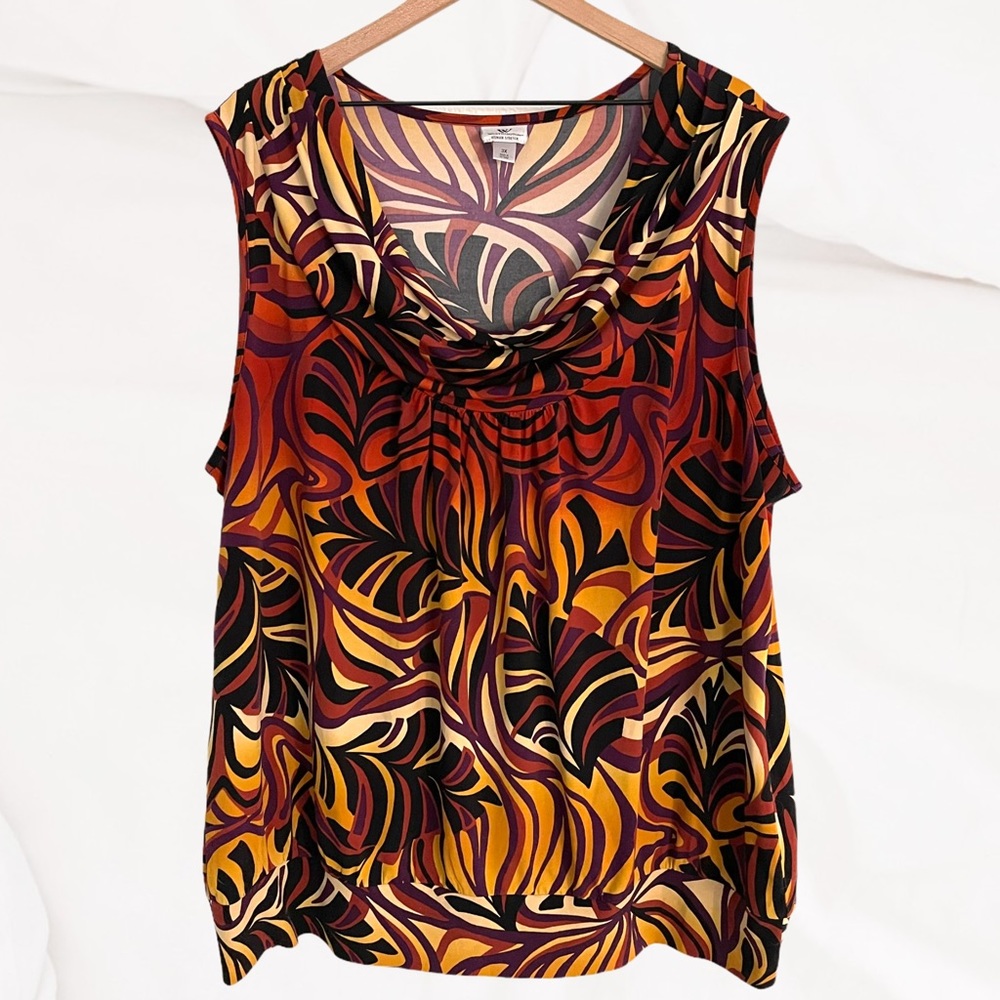Worthington Stretch Tropical Sleeveless Top 3X
